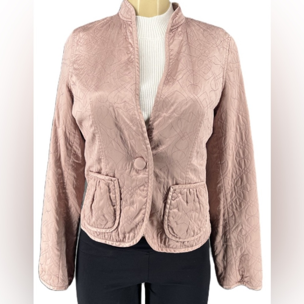 Banana Republic pink silky blazer jacket